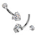 Luxusní piercing do pupíku s Moissanity 1.00ct, TITAN Luxusní piercing do pupíku s Moissanity 1.00ct, TITAN