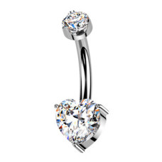 Luxusní piercing do pupíku s Moissanity 1.00ct, TITAN