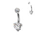 Luxusní piercing do pupíku s Moissanity 1.00ct, TITAN Luxusní piercing do pupíku s Moissanity 1.00ct, TITAN
