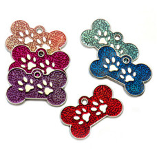 Psí známka s kostička, červená