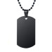 Černá vojenská známka - dog tag + kuličkový řetízek
