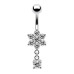 Stříbrný visací piercing do pupíku