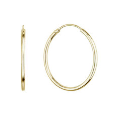 Pozlacené stříbrné náušnice kruhy 25mm