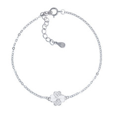 Stříbrný náramek čtyřlístek