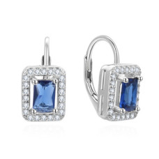 Dámské stříbrné náušnice s modrými kameny