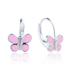 Stříbrné dívčí náušnice motýlci