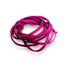 Řezaná kožená šňůrka tmavě růžová, tl. 2 mm, délka 100 cm