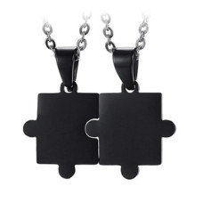 Černé ocelové přívěsky - puzzle