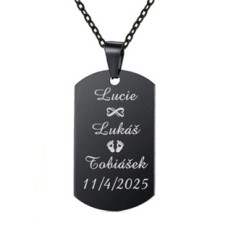 Personalizovaný ocelový přívěsek + očkový řetízek
