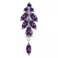 Stříbrný piercing do pupíku