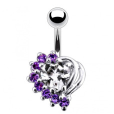 Stříbrný piercing do pupíku