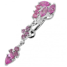 Stříbrný piercing do pupíku