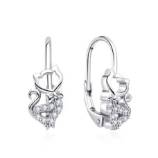 Stříbrné dívčí náušnice kočičky