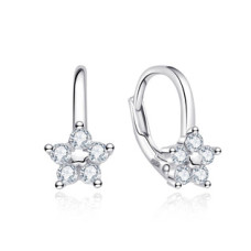 Stříbrné dívčí náušnice kytičky