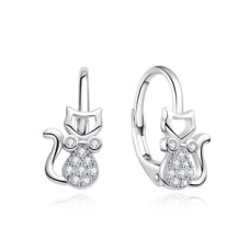 Stříbrné dívčí náušnice kočičky