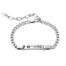 Personalizovaný ocelový náramek s destičkou
