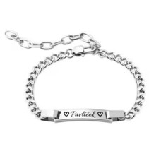 Pánský personalizovaný ocelový náramek s destičkou