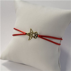 Červený textilní náramek andělíček, Ag 925