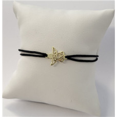 Černý textilní náramek andělíček, Ag 925