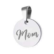 Ocelový přívěsek text MOM