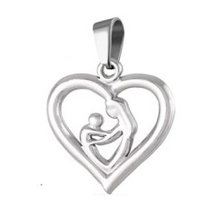 Ocelový přívěsek matka a dítě