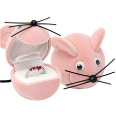 Dárková krabička semiš - myška růžová