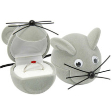 Dárková krabička semiš - myška šedá