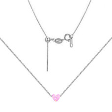 Stříbrný náhrdelník srdíčko opál
