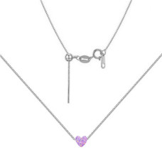 Stříbrný náhrdelník srdíčko opál