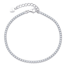 Stříbrný štrasový tenisový náramek