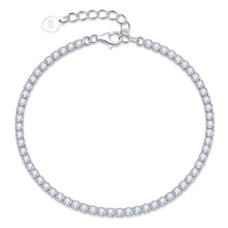Stříbrný štrasový tenisový náramek