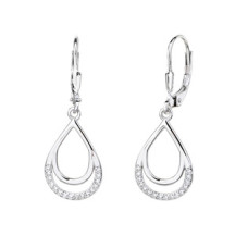 Visací stříbrné náušnice se zirkony