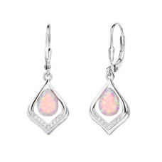 Stříbrné visací náušnice s opálem