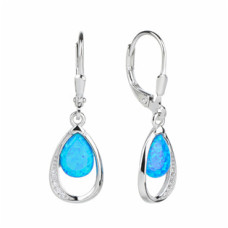 Stříbrné visací náušnice s opálem