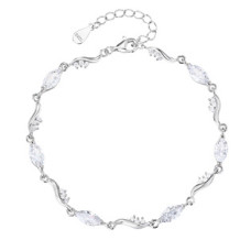 Dámský stříbrný náramek se zirkony