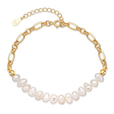 Stříbrný náramek s přírodními perličkami