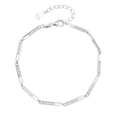 Dámský stříbrný náramek se zirkony