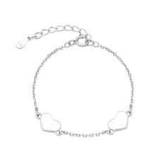 Dětský stříbrný náramek se srdíčky
