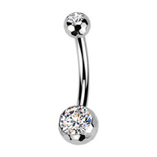 Piercing do pupíku banánek malý - TITAN, kuličky 4 a 6 mm