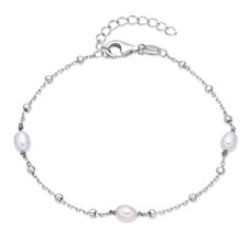 Stříbrný náramek s přírodními perličkami