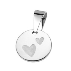 Ocelový přívěsek se srdíčky