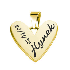 Zlacený ocelový přívěsek srdce