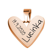 Zlacený ocelový přívěsek srdce