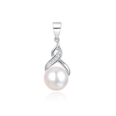 Stříbrný přívěšek s perlou a zirkony
