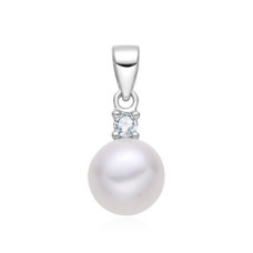 Stříbrný přívěsek s pravou perlou a zirkonem
