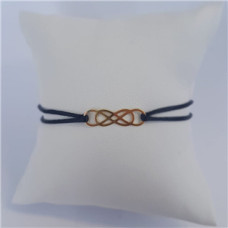 Černý textilní náramek keltský uzel, Ag 925