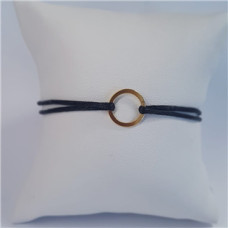 Černý textilní náramek kolečko, Ag 925