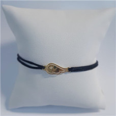 Černý textilní náramek křídlo, Ag 925