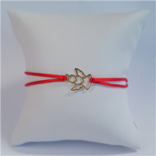 Červený textilní náramek andílek, Ag 925