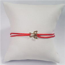 Červený textilní náramek andílek, Ag 925